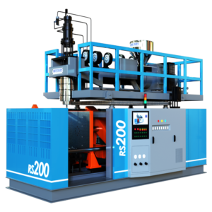 200L Blow Moulding Machine. Extrusion Blow Moulding Machine which can make articles from 120L to 200L. Available with Multiple Layers, Multiple Cavity and Automations. Best Blow Moulding Machine